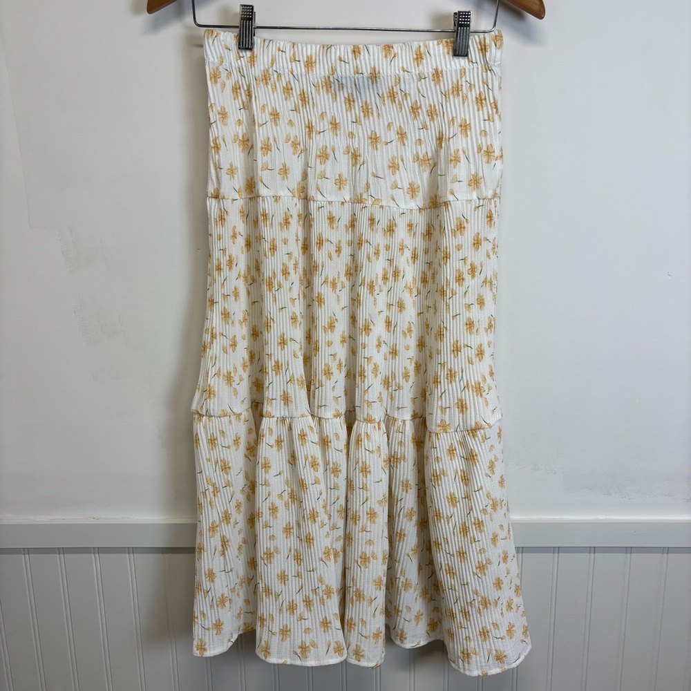 Women’s AliceBlue Floral Pleated Skirt